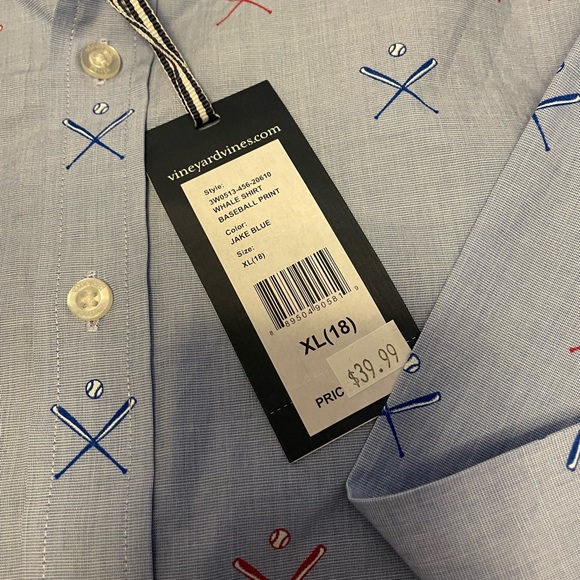Vineyard Vines Button long sleeve Baseball XL 18 - Picture 4 of 4
